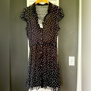 VTG NWT Donna Ricco Cap Sleeve Flutter Belt Dress